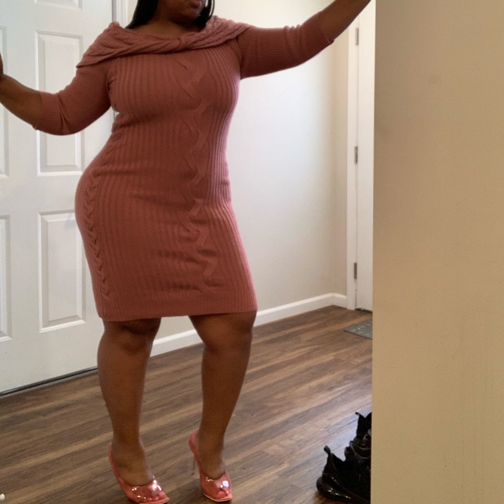 Shoulder Sweater Dress